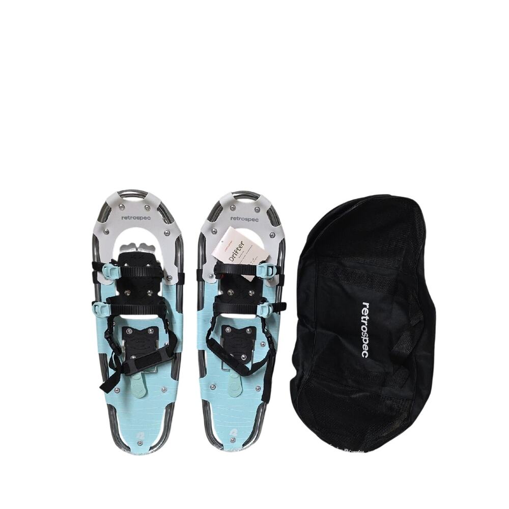 Retrospec Drifter Lightweight Snowshoes in Light Blue with Carry Bag Size 25"x8"
